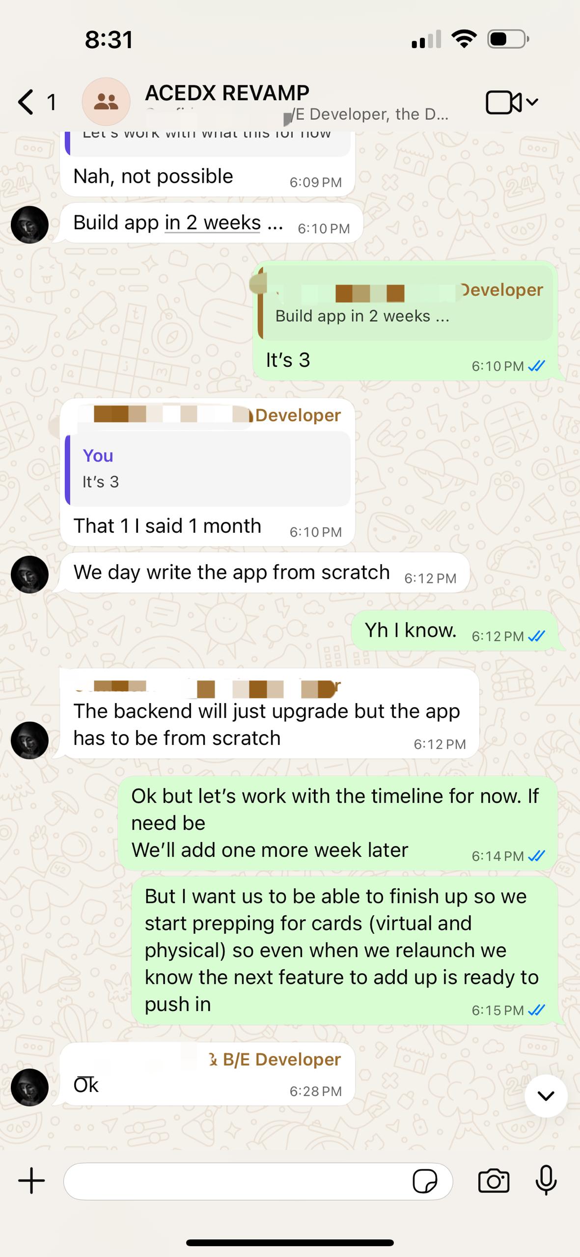 PM negotiating developer timeline